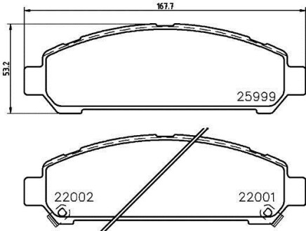 Гальмівні колодки дискові перед. Toyota Venza 12- HELLA 8DB 355 021-821