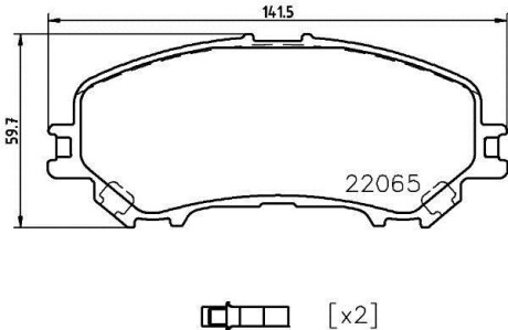 Колодки гальмівні дискові комплект передні HELLA 8DB355021861