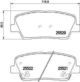 Колодки гальмівні дискові комплект задні HELLA 8DB355023041