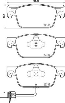 Колодки гальмівні дискові комплект передні на Audi A4, A5 2015> HELLA 8DB355024951
