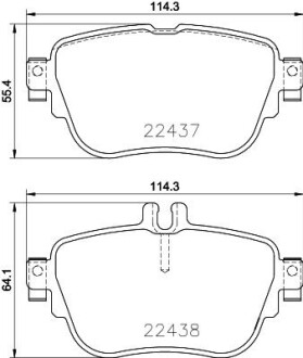 Колодки гальмівні дискові комплект задні на MB E-class W213 2016> HELLA 8DB355025781