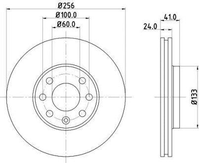 Диск гальмівний Opel Astra G 98- HELLA 8DD 355 106-051