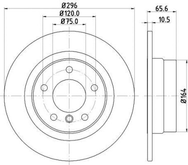 Гальмівний диск задн. BMW 1 (E81) 3 (E90) 1.6-2.0 05-12 HELLA 8DD 355 111-301