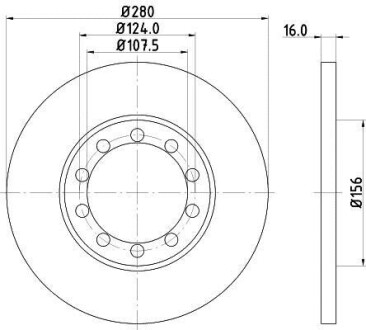 Диск гальмівний зад. Ford Transit 2.2 TDCi 06- HELLA 8DD 355 113-291