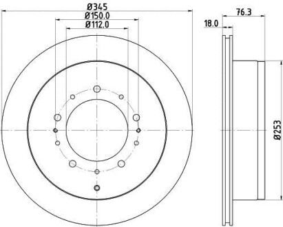 Диск гальмівний з покриттям PRO задній HELLA 8DD355116331