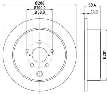 Гальмівний диск зад. Subaru Forester, Impreza, Legacy V, Outback Toyota Gt 86 1.5-3.6 01.08- HELLA 8DD 355 116-421