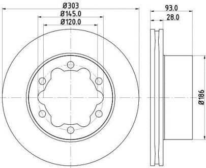 Диск гальмівний зад. DB Sprinter 5T 06-/Crafter HELLA 8DD 355 118-061