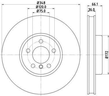 Диск гальмівний з покриттям PRO передній правий HELLA 8DD355119271