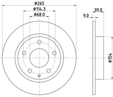 Диск гальмівний з покриттям PRO задній HELLA 8DD355120461