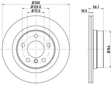 Диск гальмівний з покриттям PRO задній HELLA 8DD355120971