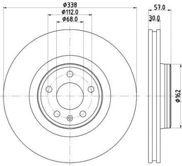 Диск гальмівний PRO High Carbon передній HELLA 8DD355125171