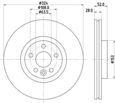 Диск гальмівний PRO High Carbon передній HELLA 8DD355126661
