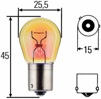 PY21W Heavy Duty 24V 21W автолампа жовта HELLA 8GA 006 841-251