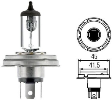 R2 12V 45/40W Лампа розжарювання STANDARD HELLA 8GD 002 088-141