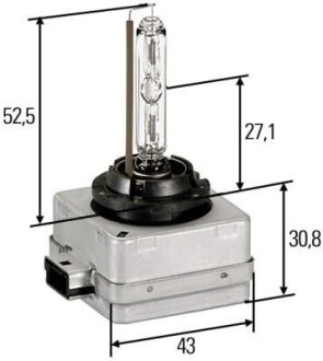 D1S 12V/24V 35W Газорозрядна лампа Xenon WHITE LIGHT UP TO 300h, 5000K HELLA 8GS 009 028-621