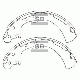 Колодки гальмівні задні (барабанного типу) Nissan Navara (-04) HI-Q Hi-Q (SANGSIN) SA172