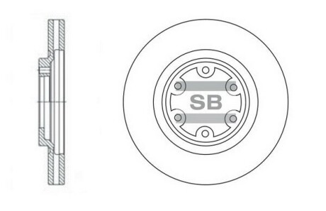 Диск тормозной (кратно 2) передний (вентилируемый) Terracan (D=280.1mm) Hi-Q (SANGSIN) SD1049