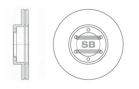 Диск тормозной (кратно 2) передний (вентилируемый) Kia Pregio (-05) (D=257.8mm) Hi-Q (SANGSIN) SD2027