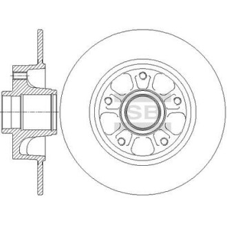 Диск гальмівний (кратно 2) задній Renault Fluence (10-) (D=260.0mm) HI-Q Hi-Q (SANGSIN) SD3070