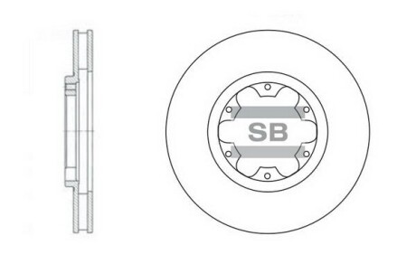 Диск гальмівний (кратно 2) передній (вентильований) Nissan Navara D22 (03-) (D=282.7mm) HI-Q Hi-Q (SANGSIN) SD4214