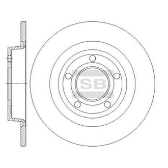 Диск гальмівний (кратно 2) задній Mazda 3 BK (03-) (D=279.9mm) HI-Q Hi-Q (SANGSIN) SD4427