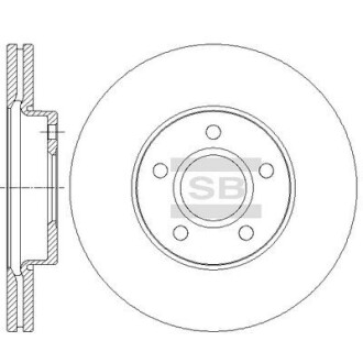 Диск гальмівний (кратно 2) передній (вентильований) Ford Focus II DA (04-) (D=278.1mm) HI-Q Hi-Q (SANGSIN) SD5302