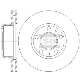 Диск гальмівний (кратно 2) передній (вентильований) Fiat Ducato (06-) (D=279.7mm) HI-Q Hi-Q (SANGSIN) SD5506
