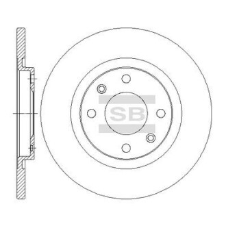 Диск тормозной (кратно 2) передний Citroen C-Elysee (12-) (D=266.0mm) Hi-Q (SANGSIN) SD6004