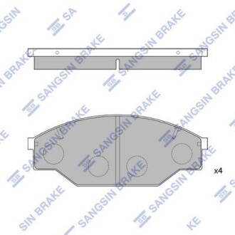 Колодки тормозные передние Toyota Hi-Lux Hi-Q (SANGSIN) SP1121