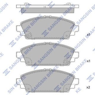 Колодки гальмівні передні Honda ACCORD VII (CG,CK) (-02), Civic (02-) HI-Q Hi-Q (SANGSIN) SP1572