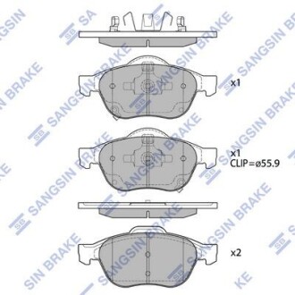 Колодки дискового тормоза Hi-Q (SANGSIN) SP1574