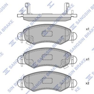 Колодки гальмівні передні Opel Agila (A) (-07), Subaru Justy III (G3X) (-07), Suzuki Ignis II (03-) HI-Q Hi-Q (SANGSIN) SP1601