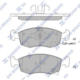 Колодки гальмівні передні Fiat 500 (12-) HI-Q Hi-Q (SANGSIN) SP1697