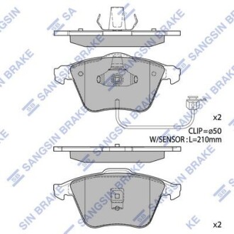 Колодки гальмівні передні Audi A6 (4B2,C5) (-05) HI-Q Hi-Q (SANGSIN) SP1705