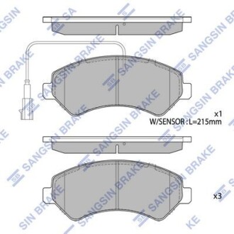 Колодки гальмівні передні Citroen Jumper (06-), Fiat Ducato (250) (06-), Peugeot Boxer (06-) HI-Q Hi-Q (SANGSIN) SP1716A