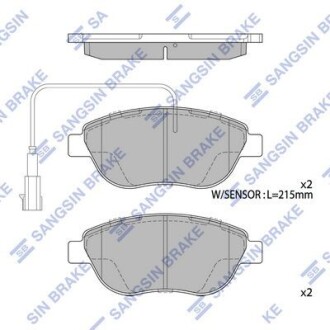 Колодки тормозные передние Fiat Liana (07-), Punto (05-), Fiat 500 (08-) Hi-Q (SANGSIN) SP1746