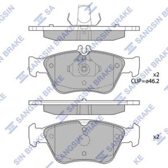 Колодки гальмівні передні MB C-CLASS (W202) (-00), E-CLASS (W210) (-02) HI-Q Hi-Q (SANGSIN) SP1755