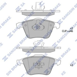 Колодки гальмівні передні Opel Vectra C (05-), Volvo C30 (06-) HI-Q Hi-Q (SANGSIN) SP1784