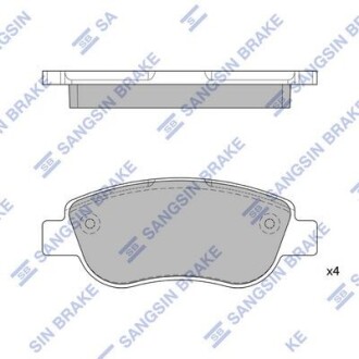 Колодки гальмівні передні Renault Megane II (05-), Scenic II (05-) HI-Q Hi-Q (SANGSIN) SP1808