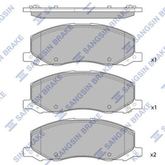 Колодки гальмівні передні Opel Insignia (08-), SAAB 9-5(YS3G) (10-) HI-Q Hi-Q (SANGSIN) SP1819