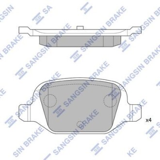Колодки гальмівні задні Fiat Panda (10-), 500C (312) (09-) HI-Q Hi-Q (SANGSIN) SP1823