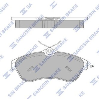 Колодки тормозные передние Citroen C2 (03-), C3 (09-) Hi-Q (SANGSIN) SP1866