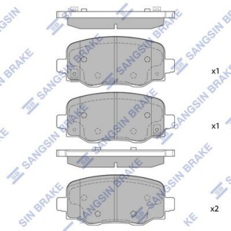 Колодки гальмівні задні Fiat 500X (16-), Jeep Renegade (15-) HI-Q Hi-Q (SANGSIN) SP1917
