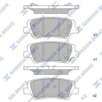 Колодки тормозные задние (дисковые) Cadillac ATS (13-), CTS (14-) Hi-Q (SANGSIN) SP1920