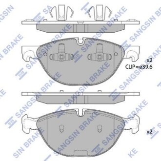 Колодки гальмівні передні BMW X5 (E70) (07-), X6 (E71,E72) (08-) HI-Q Hi-Q (SANGSIN) SP1924