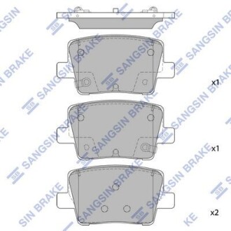 Колодки тормозные задние (дисковые) Kia K9 (RJ) (18-) Hi-Q (SANGSIN) SP1925