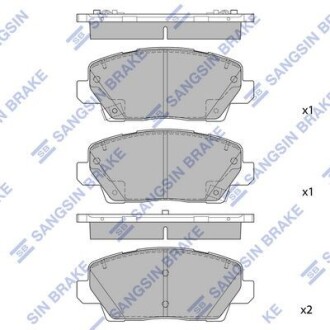 Колодки гальмівні передні KIA Picanto (JA) 13inch (17-) HI-Q Hi-Q (SANGSIN) SP1982