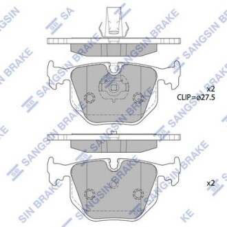 Колодки гальмівні задні BMW 3 (-05) HI-Q Hi-Q (SANGSIN) SP2168