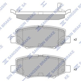 Колодки гальмівні задні Dodge Nitro (07-), Jeep Wrangler (08-) HI-Q Hi-Q (SANGSIN) SP2186