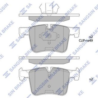 Колодки гальмівні передні BMW 3 (F30, F35, F80) (12-) HI-Q Hi-Q (SANGSIN) SP2344